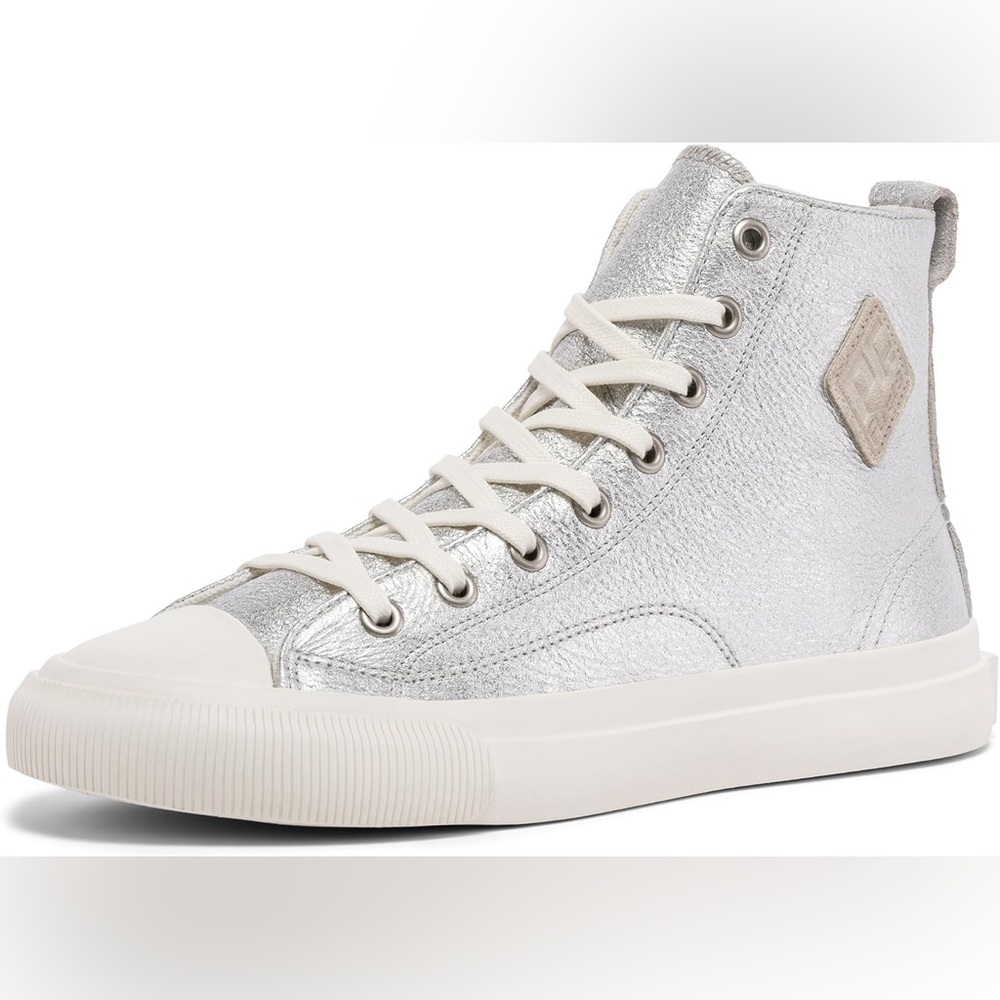 NEW PF Flyers Silver Metallic Leather Sneakers Sz 7